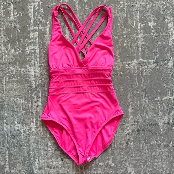 La Blanca Swim La Blanca Hot Pink One Piece Swimsuit Size 8 Poshmark